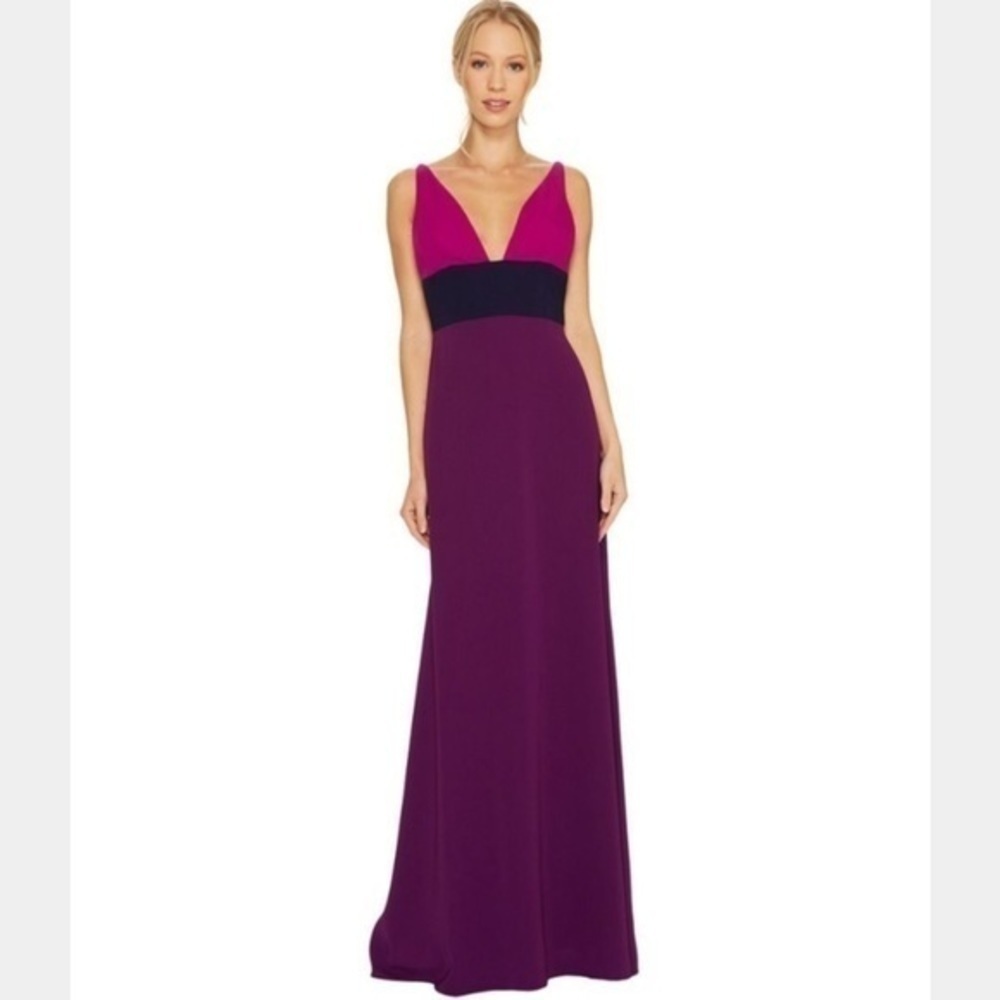 Jill Stuart Viola & Deep Violet & Deep Iris Color Block Gown 6 MM7 - Picture 2 of 12